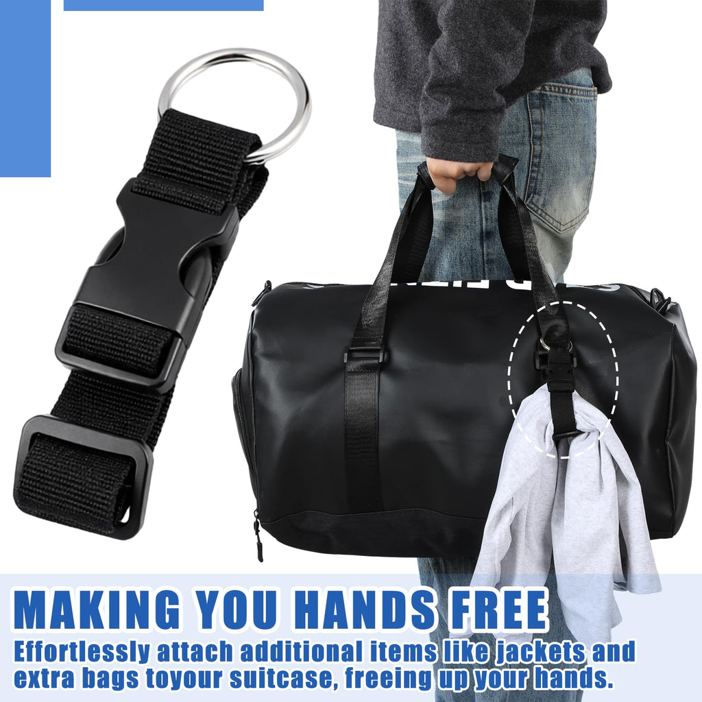 Sadnyy 6 Pack Luggage Straps for Suitcases, Adjustable Travel Belt to Add a Bag, Suitcase Connector Straps for Carry on Luggage Bungee Elastic Travel Accessories with Backpack Attachment (Novel Style)
