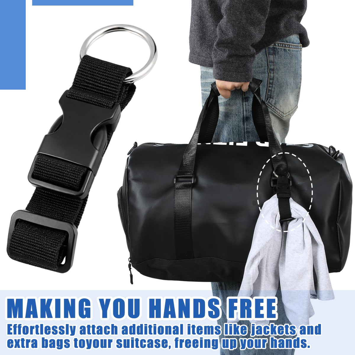 Sadnyy 6 Pack Luggage Straps for Suitcases, Adjustable Travel Belt to Add a Bag, Suitcase Connector Straps for Carry on Luggage Bungee Elastic Travel Accessories with Backpack Attachment (Novel Style)