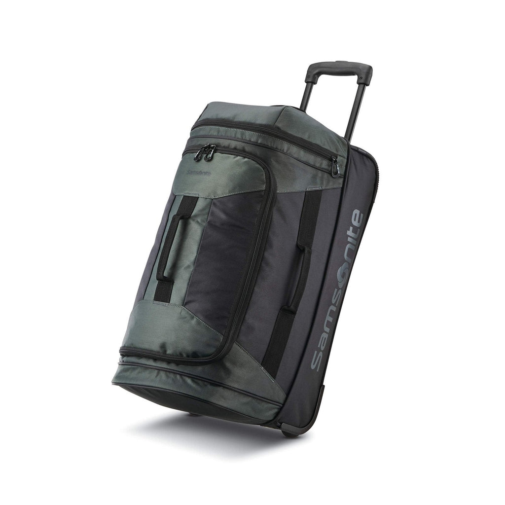 Samsonite Andante 2 Wheeled Duffel Bag – 22-Inch Durable Rolling Luggage with Inline Skate Wheels, Push-Button Handle & Spacious Compartments – Travel-Friendly and Lightweight - Moss Green/Black
