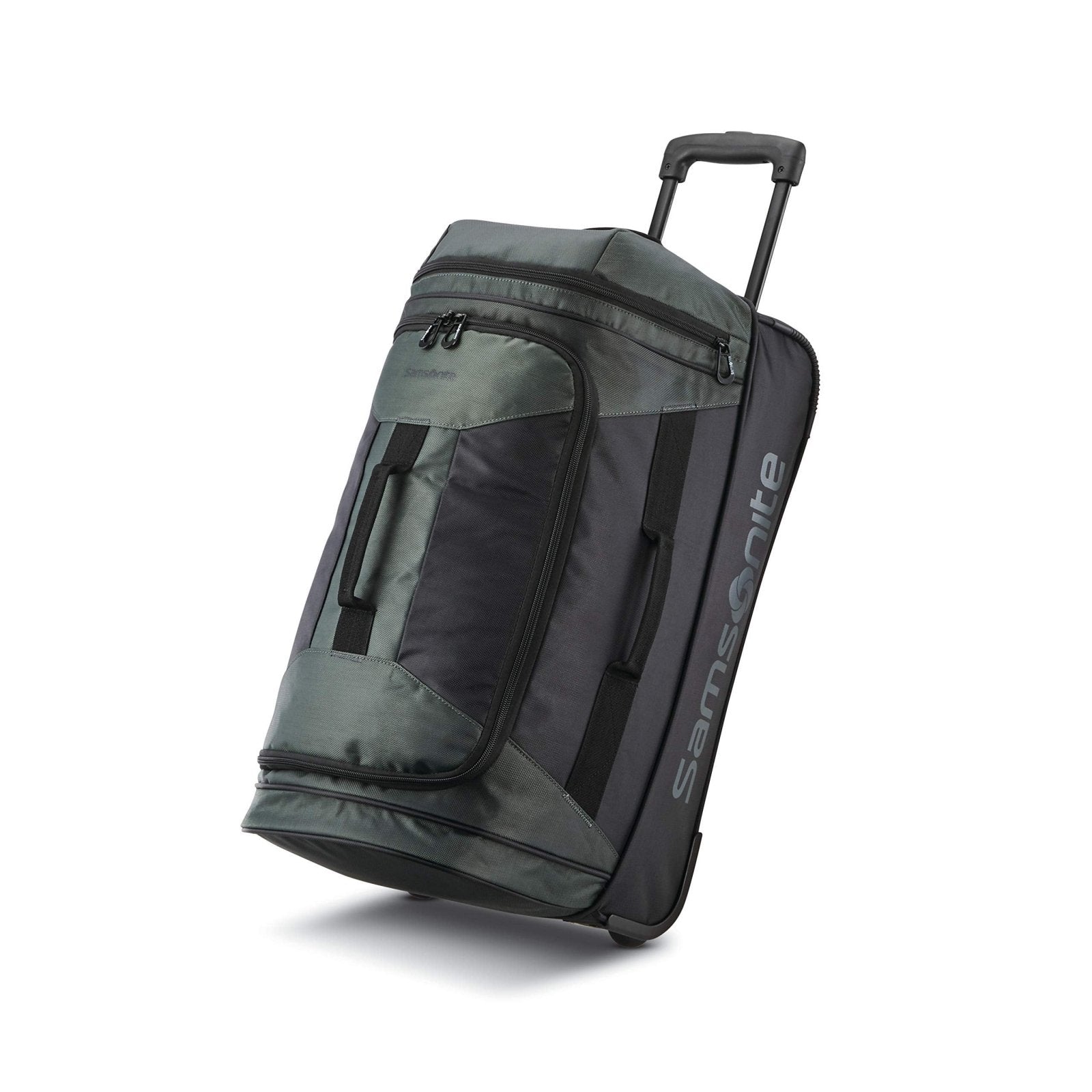 Samsonite Andante 2 Wheeled Duffel Bag – 22-Inch Durable Rolling Luggage with Inline Skate Wheels, Push-Button Handle & Spacious Compartments – Travel-Friendly and Lightweight - Moss Green/Black