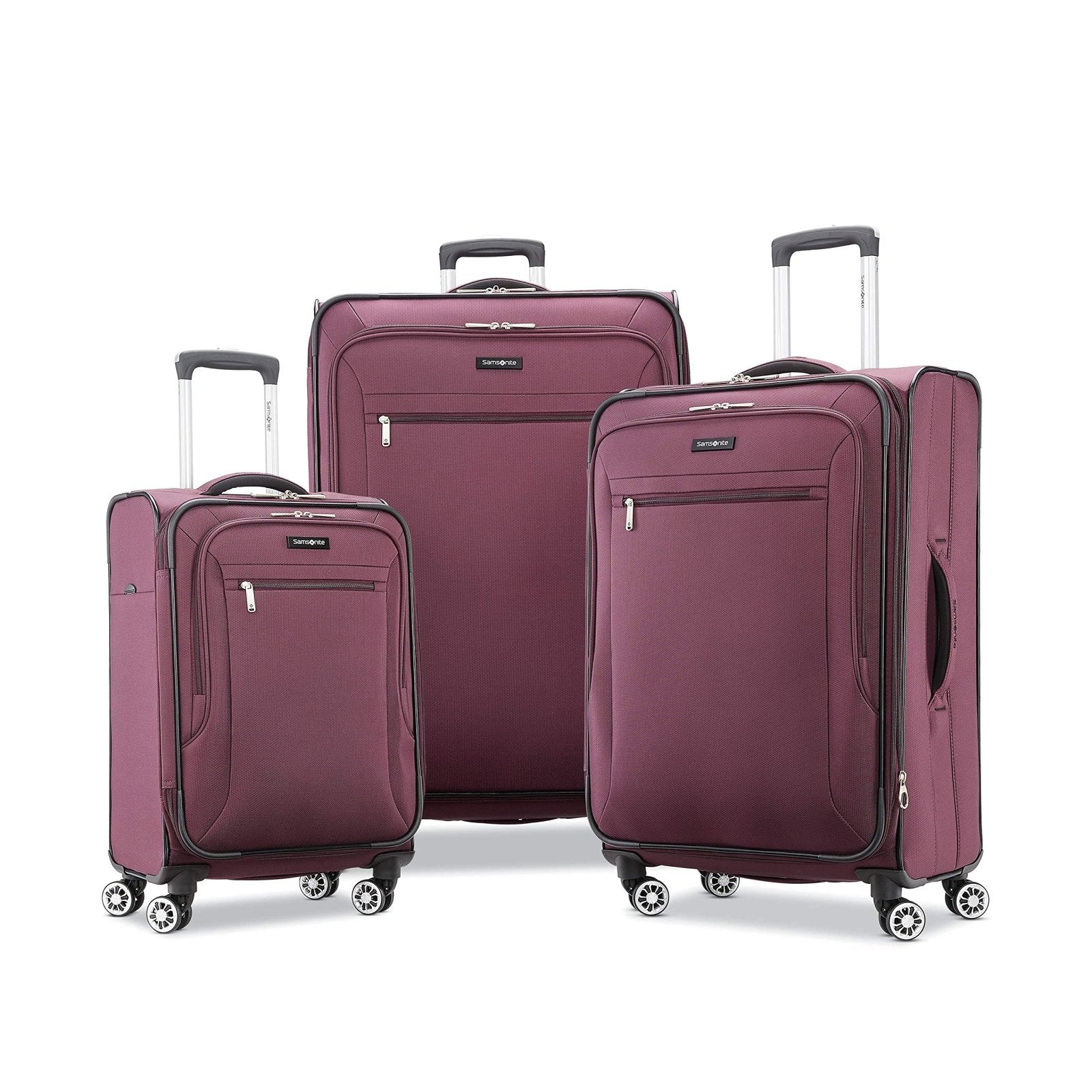 Samsonite Ascella X Softside Expandable Luggage with Spinner Wheels, Plum, Checked - Large 29 - Inch