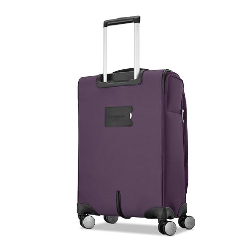 Samsonite Carry-On Soft-Sided Expandable 21-Inch Element Suitcase: Airline Approved for Most Major Airlines, Durable, 360° Spinner Wheels, Adjustable Handle, 2 Front & Side Pocket- Purple