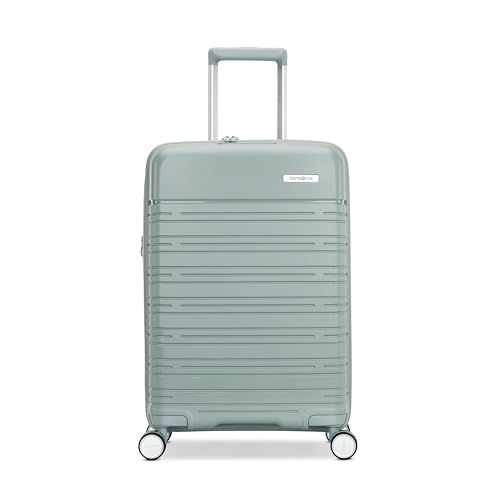 Samsonite Elevation Plus - Carry-On Hardside Luggage - Scratch Resistant Polypropylene Shell, RightHeight™ Adjustable Handle, Integrated AirTag Holder, TSA Lock, WetPak™ Compartment - Cypress Green