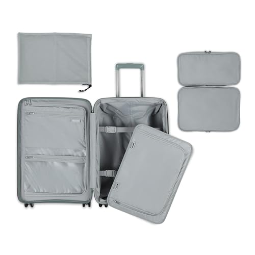 Samsonite Elevation Plus - Carry-On Hardside Luggage - Scratch Resistant Polypropylene Shell, RightHeight™ Adjustable Handle, Integrated AirTag Holder, TSA Lock, WetPak™ Compartment - Cypress Green