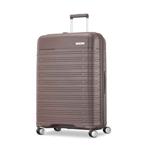 Samsonite Elevation Plus - Large Hardside Luggage - Scratch Resistant Polypropylene Shell, RightHeight™ Adjustable Handle, Integrated AirTag Holder, TSA Lock, WetPak™ Compartment - Chocolate Mauve
