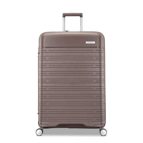 Samsonite Elevation Plus - Large Hardside Luggage - Scratch Resistant Polypropylene Shell, RightHeight™ Adjustable Handle, Integrated AirTag Holder, TSA Lock, WetPak™ Compartment - Chocolate Mauve