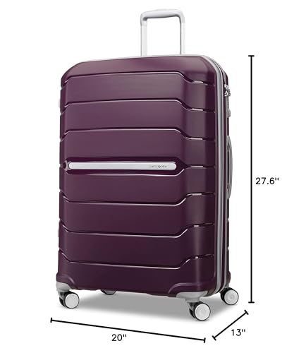 Samsonite Freeform Large Checked Luggage with Dual 360° Spinner Wheels - TSA Lock, Airline - Approved - Lightweight Durable Polypropylene Expandable Hardshell - Amethyst Purple
