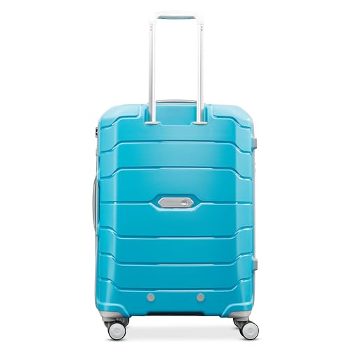 Samsonite Freeform Large Checked Luggage with Dual 360° Spinner Wheels - TSA Lock, Airline-Approved - Lightweight Durable Polypropylene Expandable Hardshell - Ocean Blue