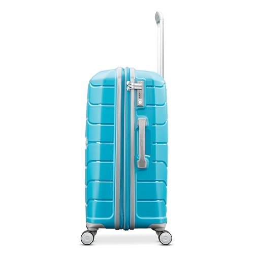 Samsonite Freeform Large Checked Luggage with Dual 360° Spinner Wheels - TSA Lock, Airline-Approved - Lightweight Durable Polypropylene Expandable Hardshell - Ocean Blue