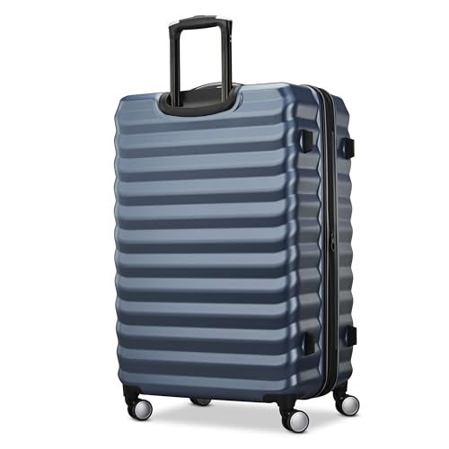 Samsonite Hard-Sided 28-Inch Lightweight Checked Large Expandable Element Suitcase: Durable, 360° Spinner Wheels, Adjustable Telescopic Handle, TSA-Approved Lock - Captains Blue