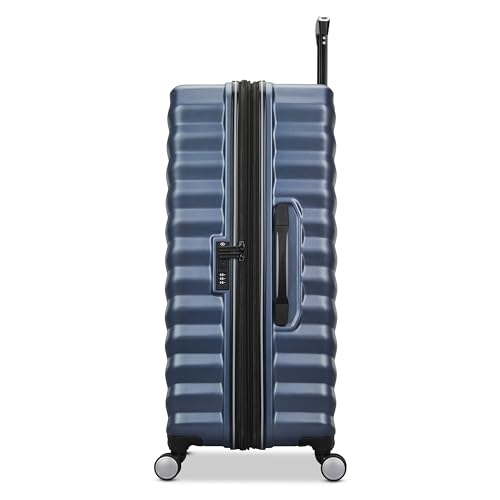 Samsonite Hard-Sided 28-Inch Lightweight Checked Large Expandable Element Suitcase: Durable, 360° Spinner Wheels, Adjustable Telescopic Handle, TSA-Approved Lock - Captains Blue