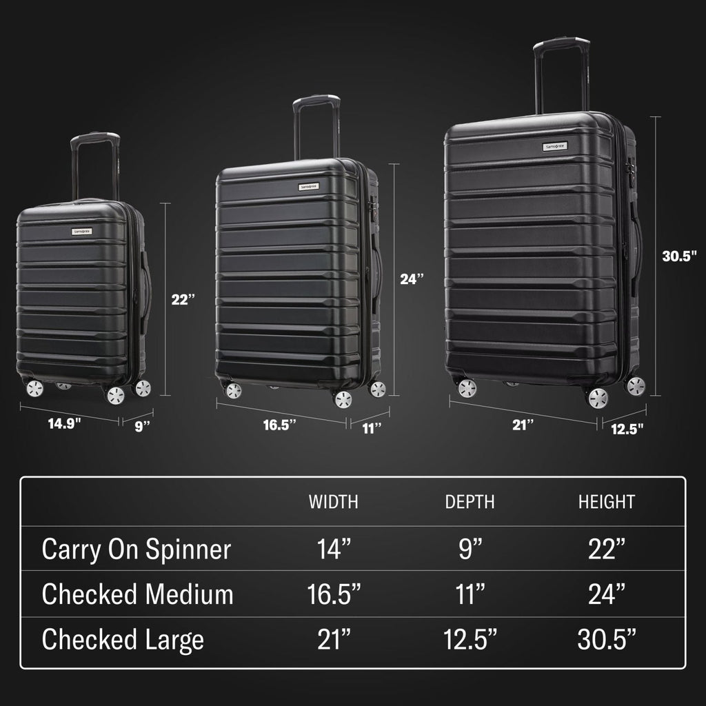 Samsonite Omni 2 28 - Inch Large Checked Hardside Luggage with 360° Spinner Wheels - Scratch Resistant Hardshell - TSA Lock - Expandable Polycarbonate Shell for Lightweight Travel - Artic Silver