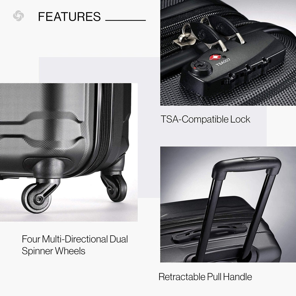 Samsonite Omni PC Hardside Expandable Luggage with Spinner Wheels, Black, 2 - Piece Set (20/24)