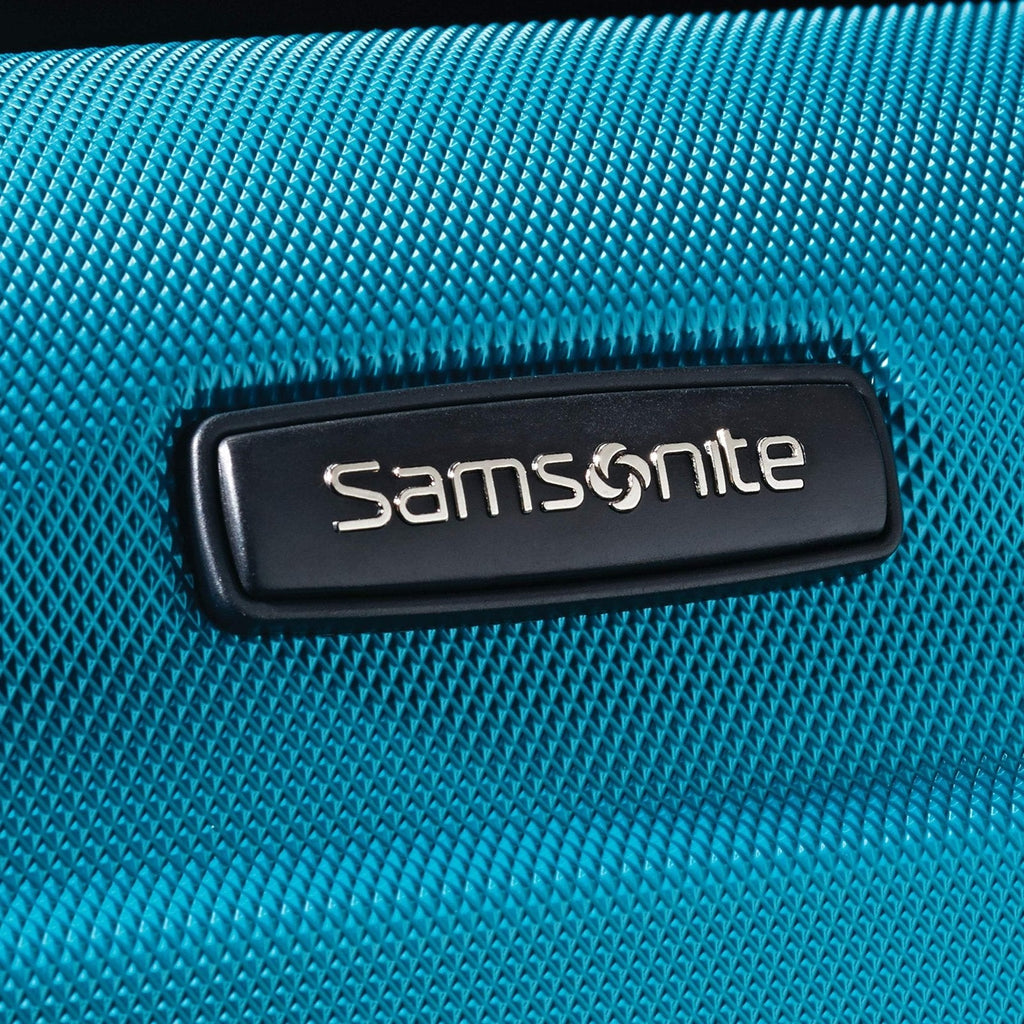 Samsonite Omni PC Hardside Expandable Luggage with Spinner Wheels, Caribbean Blue, Checked - Large 28 - Inch