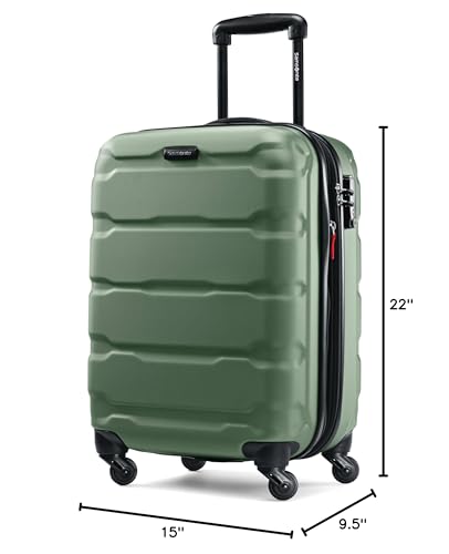 Samsonite Omni PC Hardside Expandable Luggage with Spinner Wheels, Carry - On 20 - Inch, Army Green