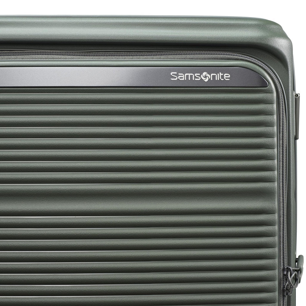 Samsonite Paralux Large Checked Luggage - Innovative Design - Quick Access Front Pocket - Dual Suspension Wheel Technology - TSA Lock - Expandable - Includes Removable Packing Cubes - Olive