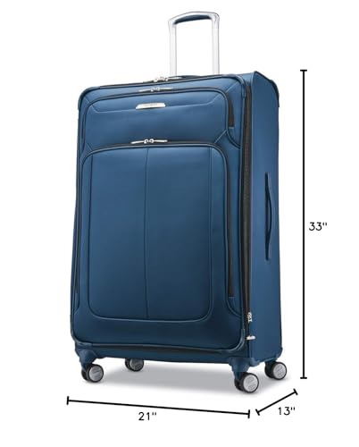 Samsonite Solyte DLX Softside Expandable Luggage with Spinner Wheels, Mediterranean Blue, Checked - Large 29 - Inch