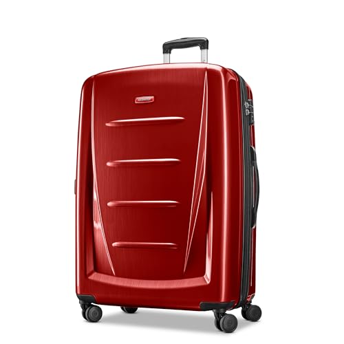 Samsonite Winfield 2 Hardside Expandable Luggage with Spinner Wheels, Burgundy, Checked-Large 28-Inch