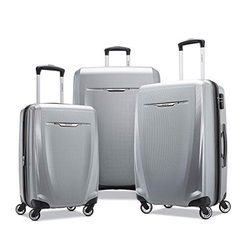 Samsonite Winfield 3 DLX Hardside Expandable Luggage with Spinners, Silver, 3-Piece Set (20/25/28)