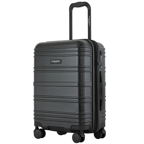 Scotch & Soda Rotterdam Expandable Hardside Luggage, Black, 22" Carry-On
