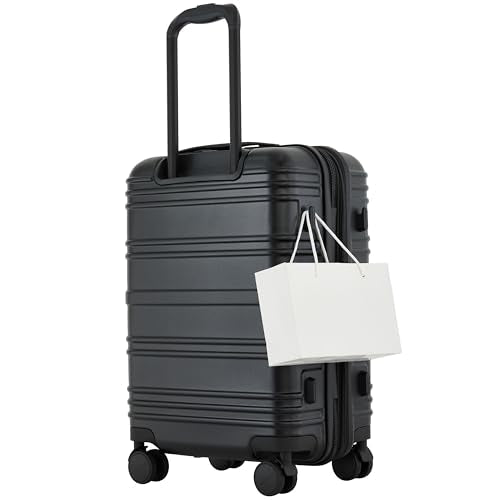 Scotch & Soda Rotterdam Expandable Hardside Luggage, Black, 22" Carry-On