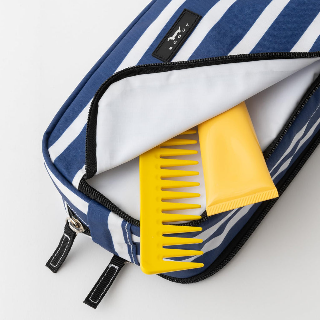 SCOUT 3 - Way Toiletry Bag - Travel Makeup Pouch for Women with Three Zipper Compartments - Stands Upright, Wipes Clean