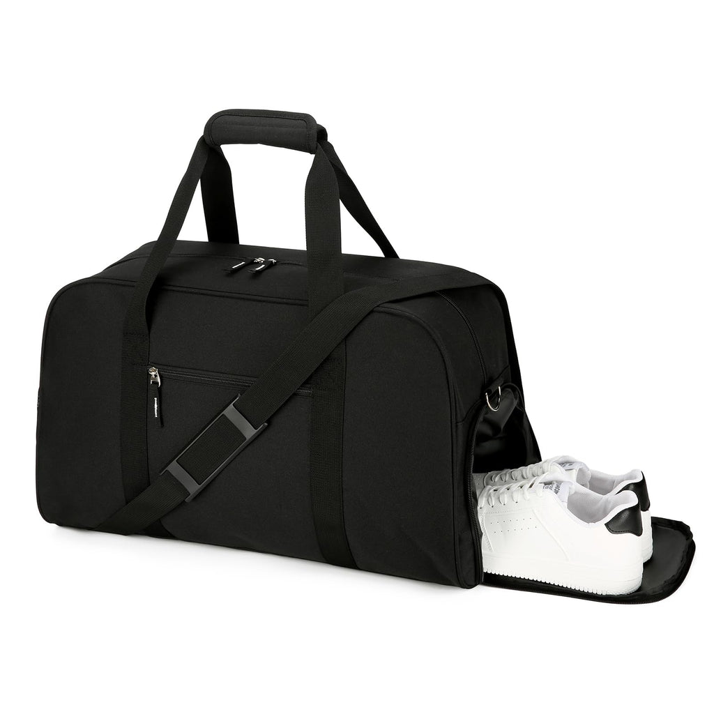 Searock 21 Inch Gym Bag with Shoe Compartment, Sports Duffle Bag for Travel, Carry On Duffel Bag, Weekender Overnight Bags for Men and Women Traveling, Black