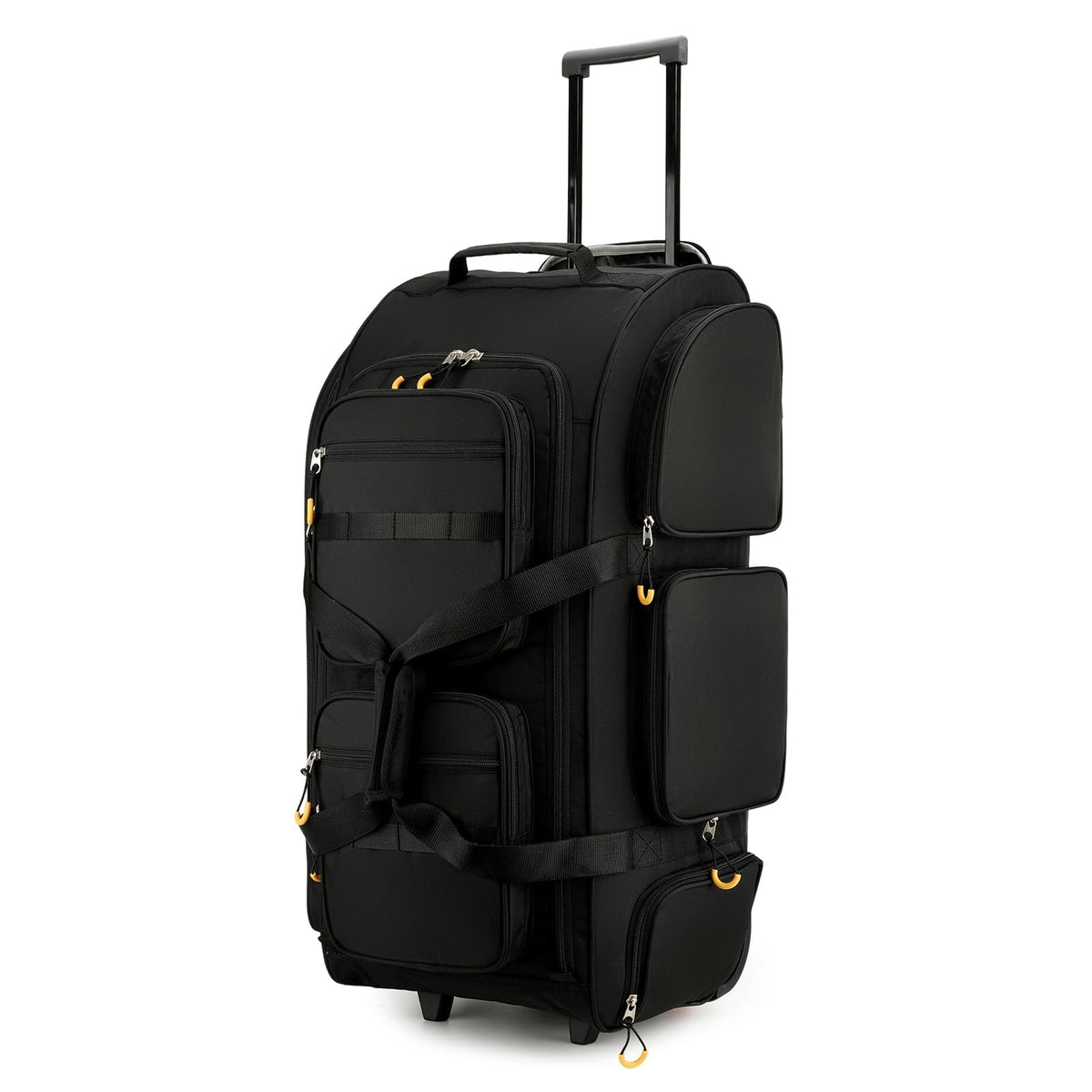 Searock 90L Rolling Duffle Bag with Wheels and Handle, 31” Large Duffle Bag for Travel, Carry On Luggage Duffel Bag with Shoe Compartment, Multi-Pocket, Water Resistant, Black