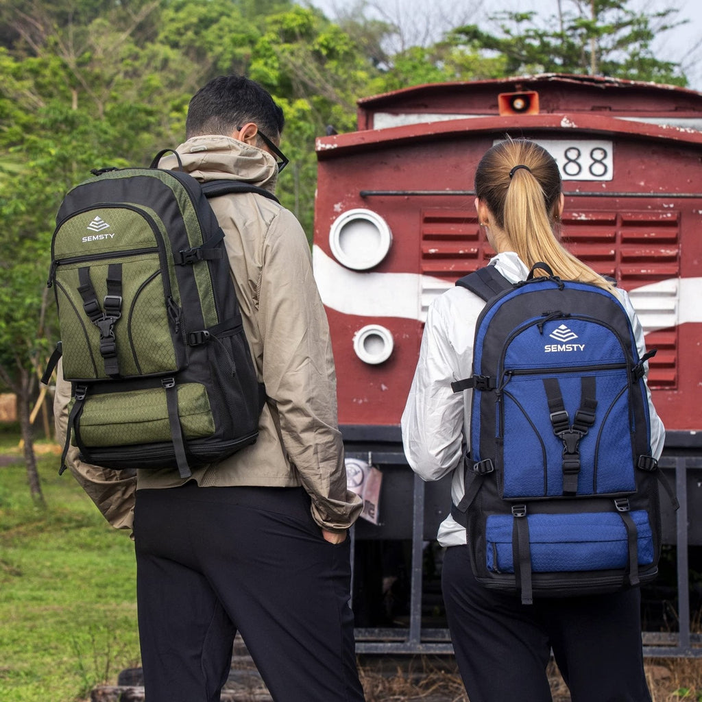 SEMSTY Hiking Backpack, 30L/40L/50L Expandable Hiking Backpack for Men and Women, Travel Camping Backpack Flight Approved