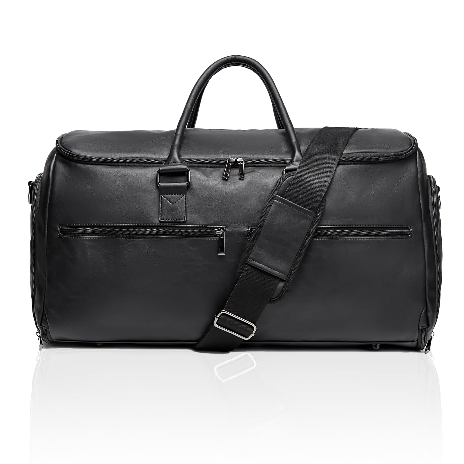 seyfocnia Carry On Garment Bag for Travel, Convertible Travel Garment Bag for Men Women, 2 in 1 Hanging Suitcase Suit Business Travel Bag, Black