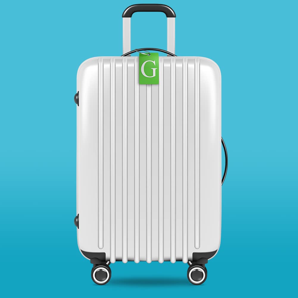 Shacke Luggage Tag Initial – Fully Bendable Tag w/Stainless Steel Loop (Letter G)