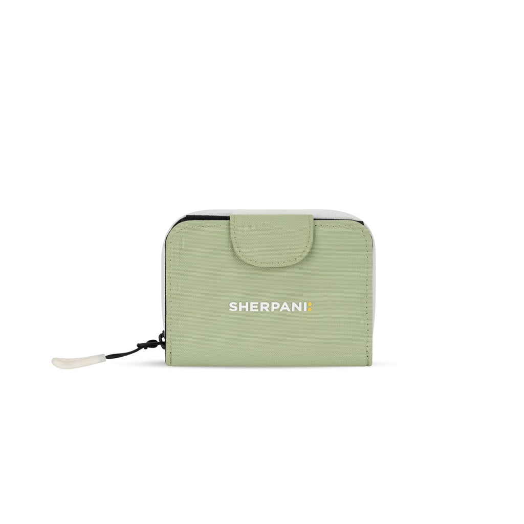 Sherpani Barcelona, Small Nylon Bifold Zipper Pocket Wallet, Travel Bag, RFID Protection, Travel Gift (Palm)