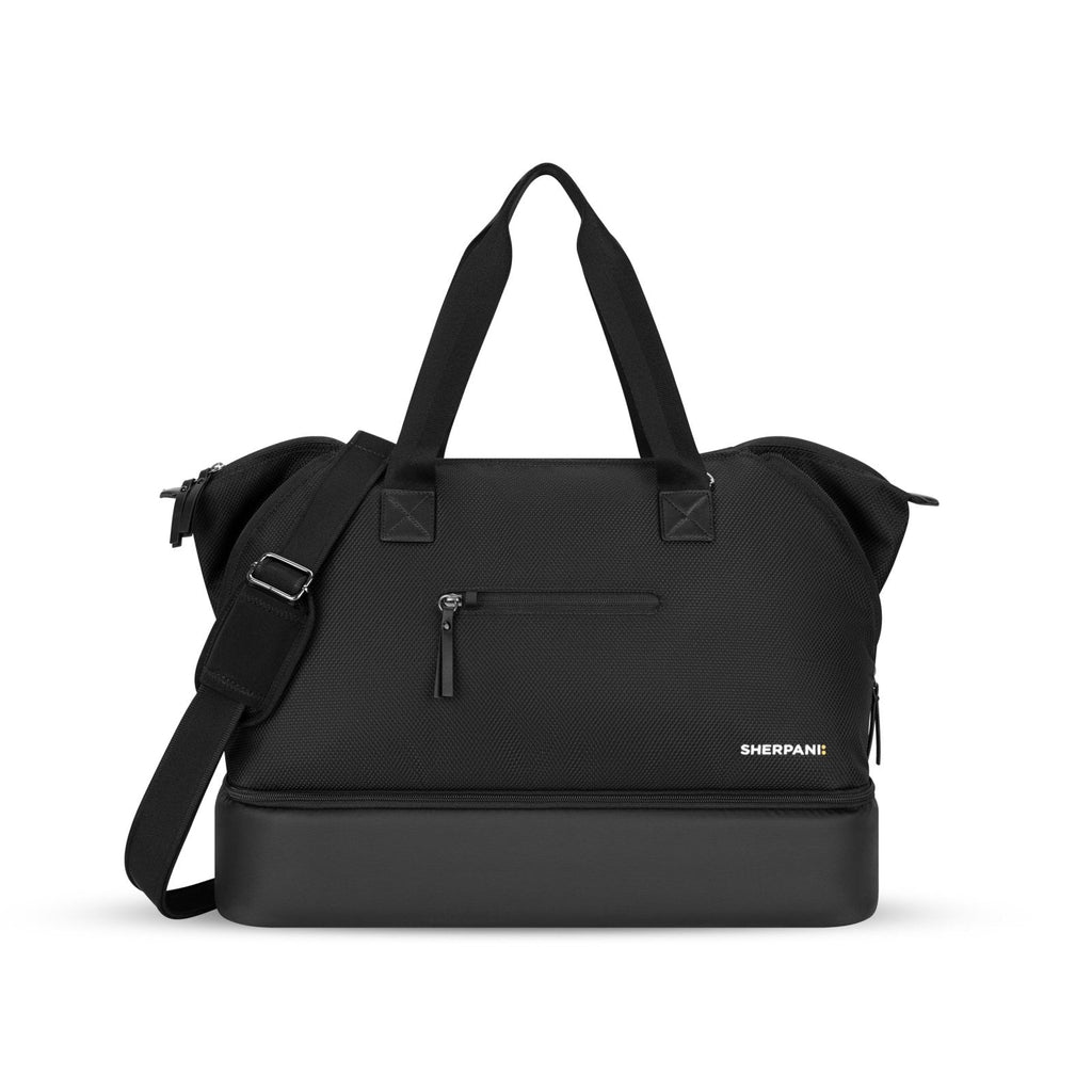 Sherpani Boston, Anti Theft Weekender Bags, Travel Duffel Bag for Men Women, Carry On Tote Bag with Removable Shoe Bottom Compartment, Metal Hardware, Travel Gift (Carbon)