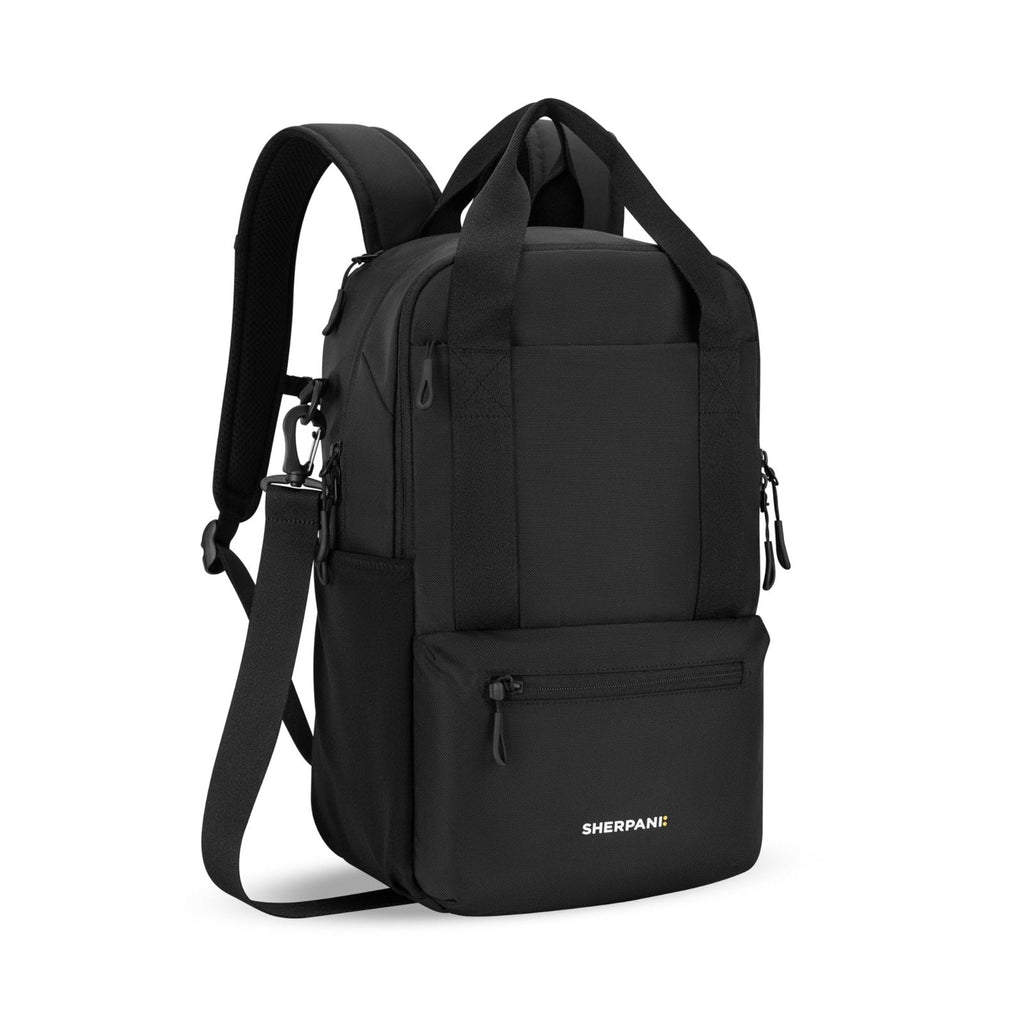 Sherpani Camden, Convertible Backpack, 3 in 1 Tote Bag, 18L Travel Backpack, Crossbody Bag, Cross Body Purse, Travel Gifts, RFID Protection, Fits 13” Laptop (Raven)