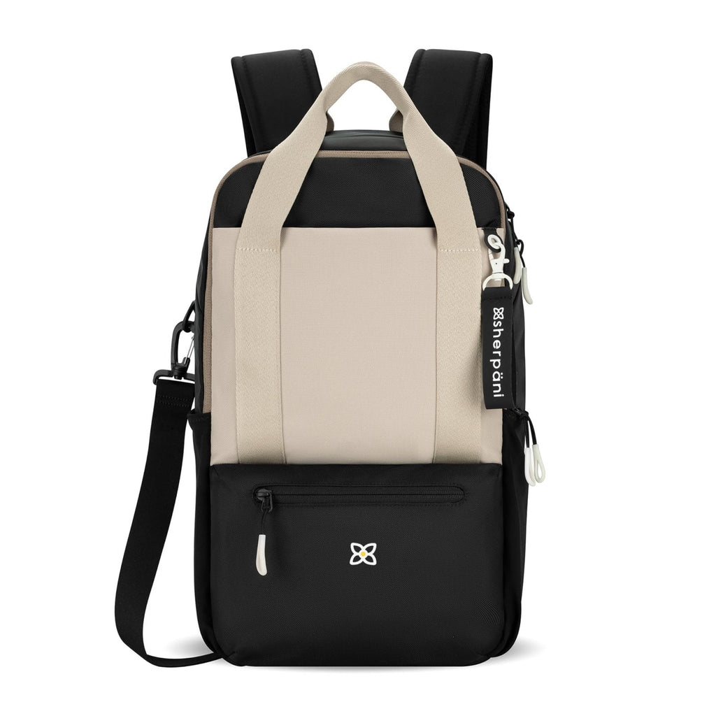 Sherpani Camden, Convertible Backpack, 3 in 1 Tote Bag, Crossbody Bag, Cross Body Purse, 18L Travel Backpack, Travel Gifts for Women, RFID Protection, Fits 13” Laptop (Con Leche Classic)