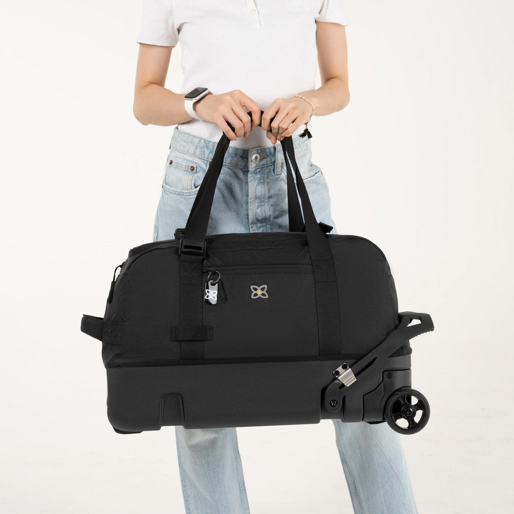 Sherpani Ciel, 22 Inch Rolling Duffel Bag With Wheels, Lightweight 2 Wheel Travel Luggage, 52L Duffle Suitcase for Women, Travel Gift (Black)