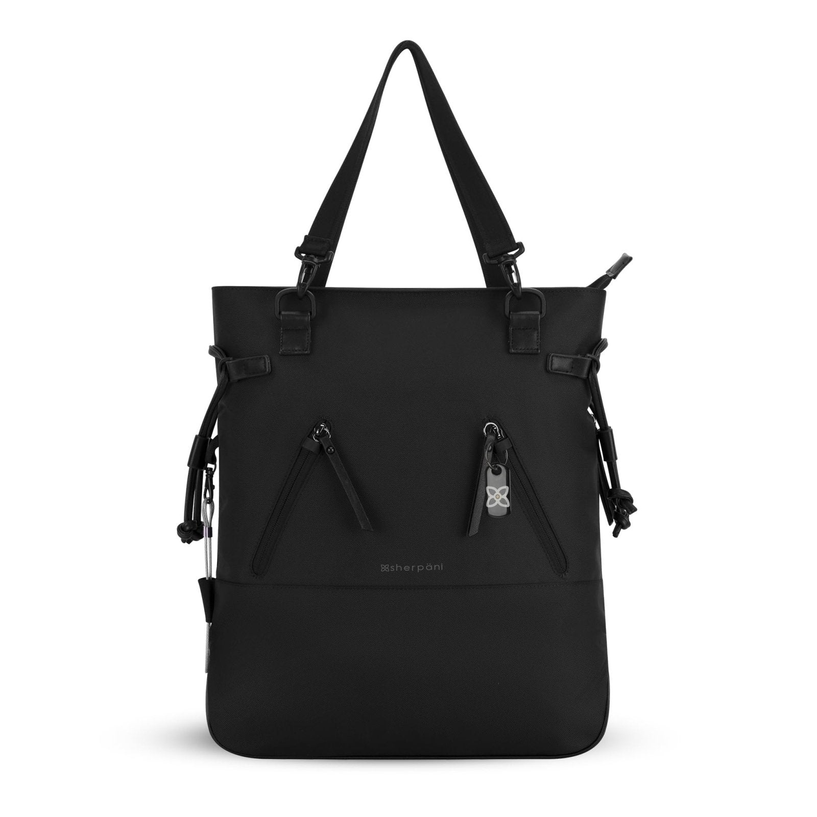 Sherpani Tempest, Anti Theft Convertible Backpack Tote, 14L Travel Backpack, Travel Gifts for Women, Handbags, RFID Protection, Fits 15” Laptop (No Sleeve) (Carbon)