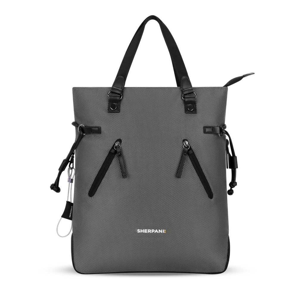 Sherpani Tempest, Anti Theft Convertible Backpack Tote, 14L Travel Backpack, Travel Gifts for Women, Handbags, RFID Protection, Metal Hardware, Fits 15” Laptop (No Sleeve) (Granite)