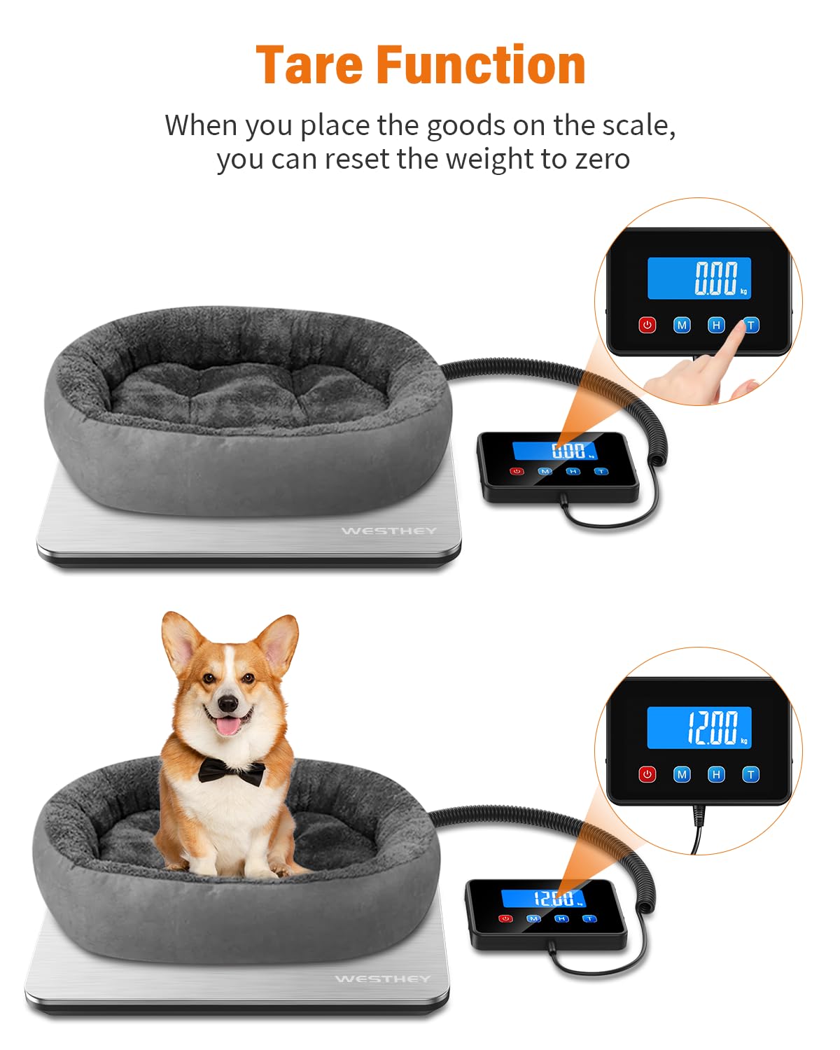 Shipping Scale 0.5oz - 440lb High Accuracy Postal Digital Weight Luggage Scale for Packages Warehouse Home Small Business Pet Food Mail