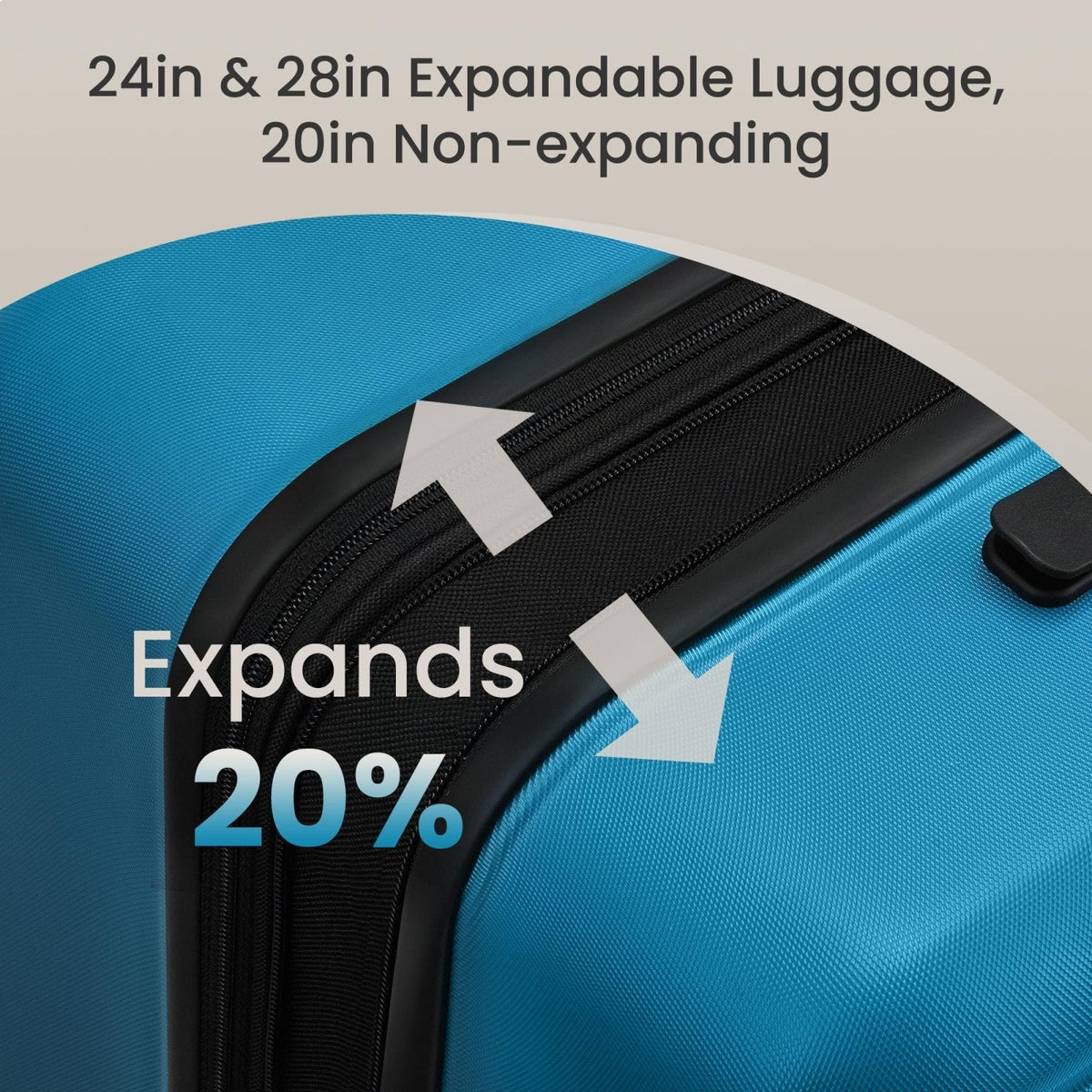 SHOWKOO Full PC Hardshell Luggage Sets, 20/24/28 In Suitcase with TSA Lock & Spinner Wheels, Lightweight Durable Travel Luggage