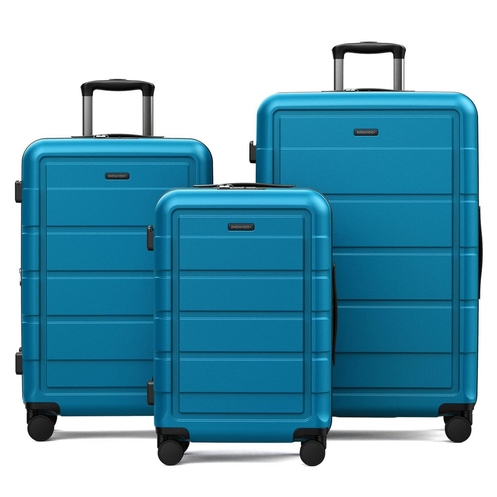 SHOWKOO Full PC Hardshell Luggage Sets, 20/24/28 In Suitcase with TSA Lock & Spinner Wheels, Lightweight Durable Travel Luggage