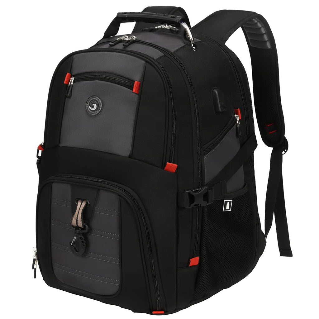 SHRRADOO Extra Large 50L Travel Laptop Backpack with combination lock, College High School Backpack Airline Approved Business Work Bag Fits 17 Inch Computer for Men Women
