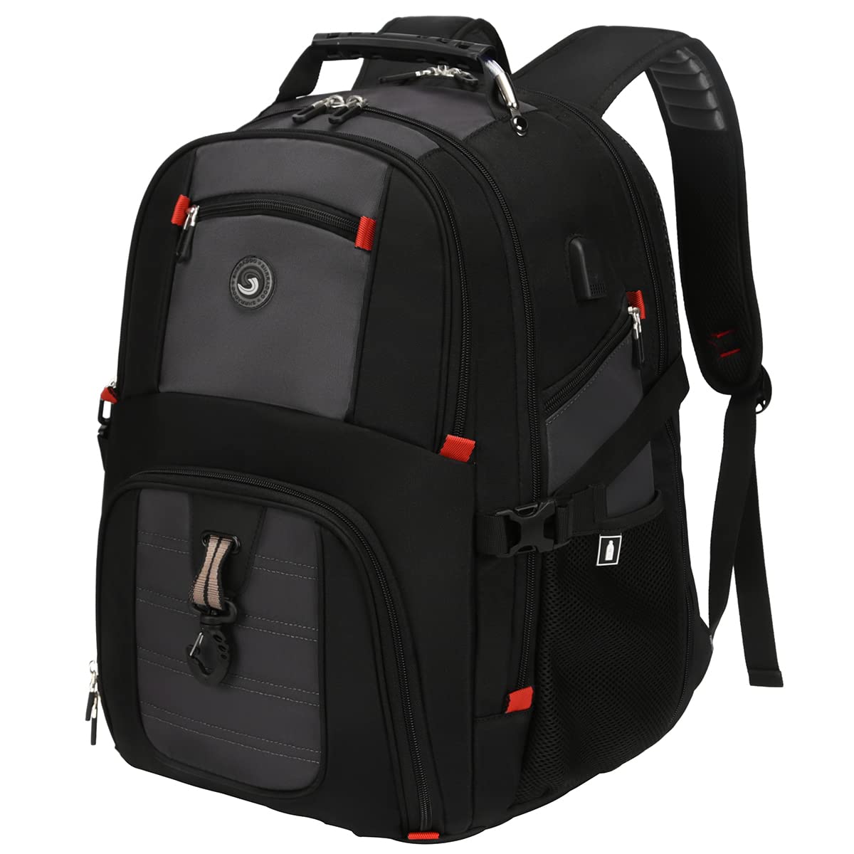 SHRRADOO Extra Large 50L Travel Laptop Backpack with combination lock, College High School Backpack Airline Approved Business Work Bag Fits 17 Inch Computer for Men Women