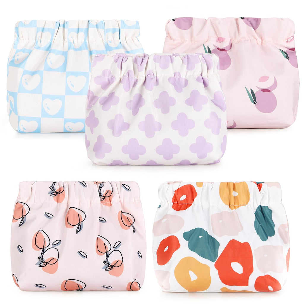Sightor 5PCS Small Makeup Bag for Purse, Mini Cosmetic Bag Waterproof Pouch for Women, Coin Purse Self-closing Small Travel Kit Lipstick Cosmetic Storage Bag