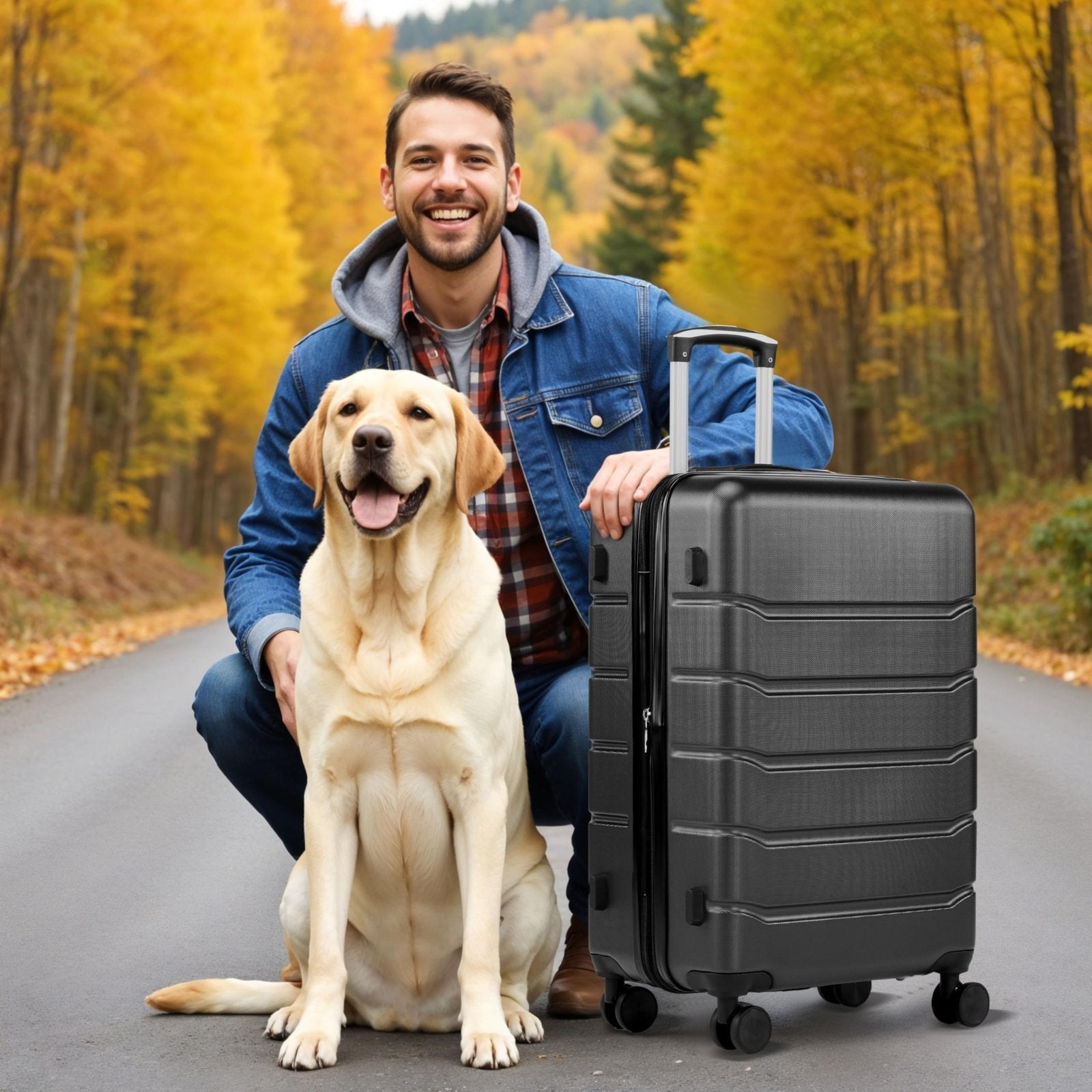 Simple Deluxe 20 Inch Hardside Carry On Luggage, Suitcase with Double Spinner Wheels & TSA Lock, Hard Shell Suitcase, Expandable Rolling Lightweight Luggage, Black