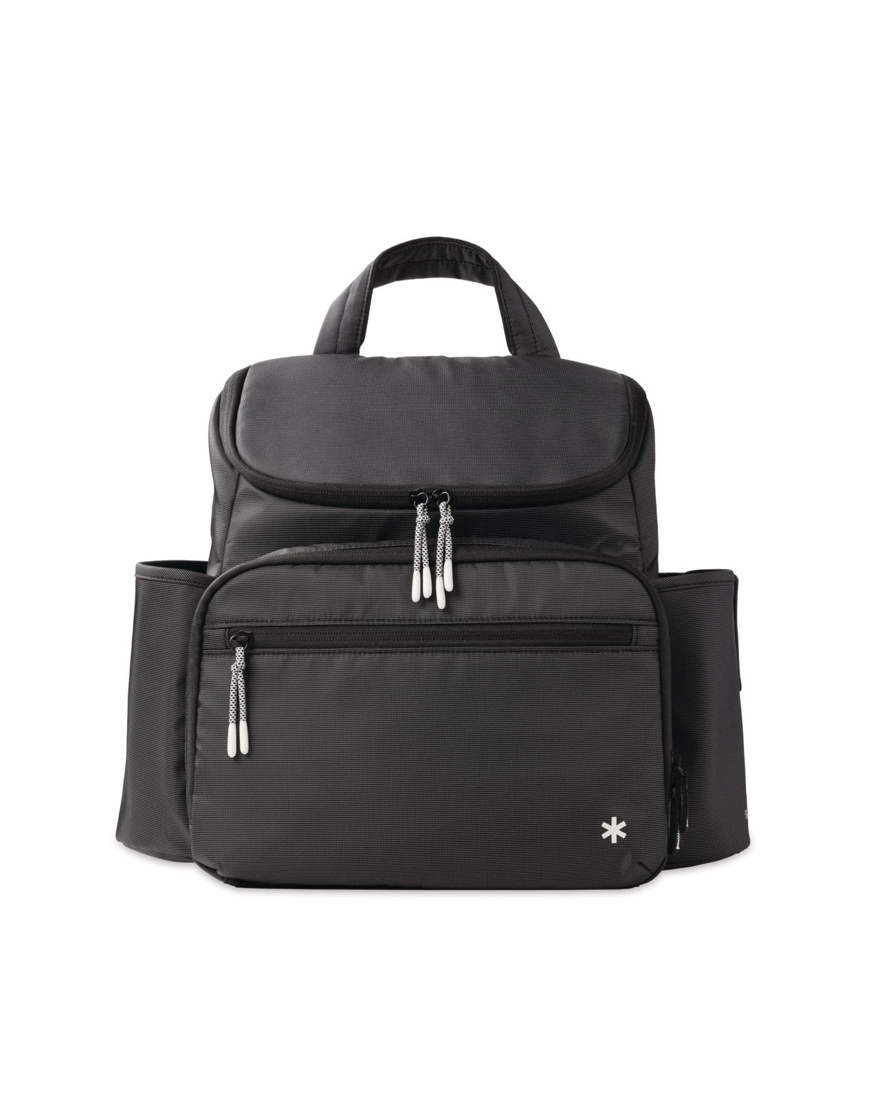 Skip Hop Diaper Bag Backpack with Portable Changing Pad Adjustable Pocket for 30 oz Tumblers 9 Total Pockets Insulated Packing Cubes Luggage Sleeve & Stroller Straps Fits a 14” Laptop Forma Next Black