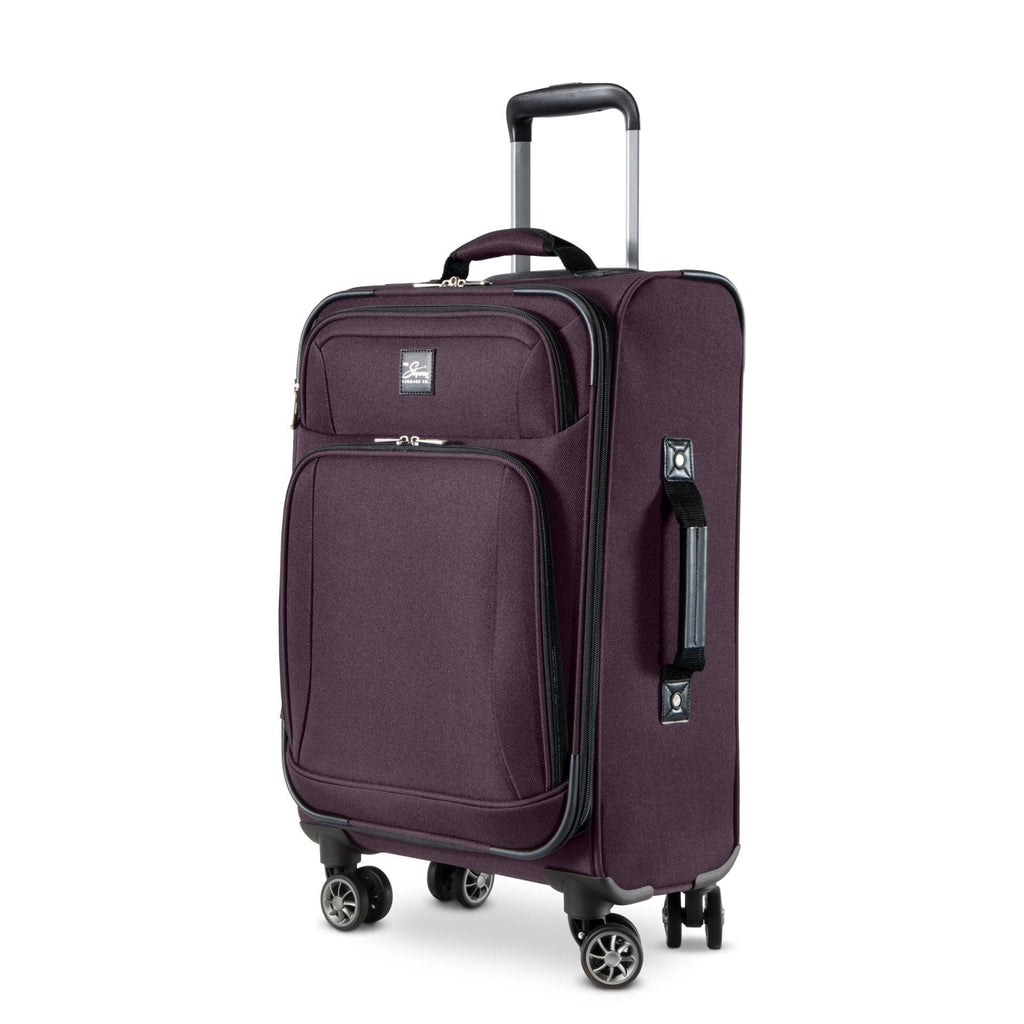 Skyway Epic Softside Carry-On Luggage - Lightweight Suitcase with Wheels for Travel | TSA Approved Carry-On Bag | Spinner Suitcase | Carry-On Luggage with Telescoping Handle, 20 inch, Plum