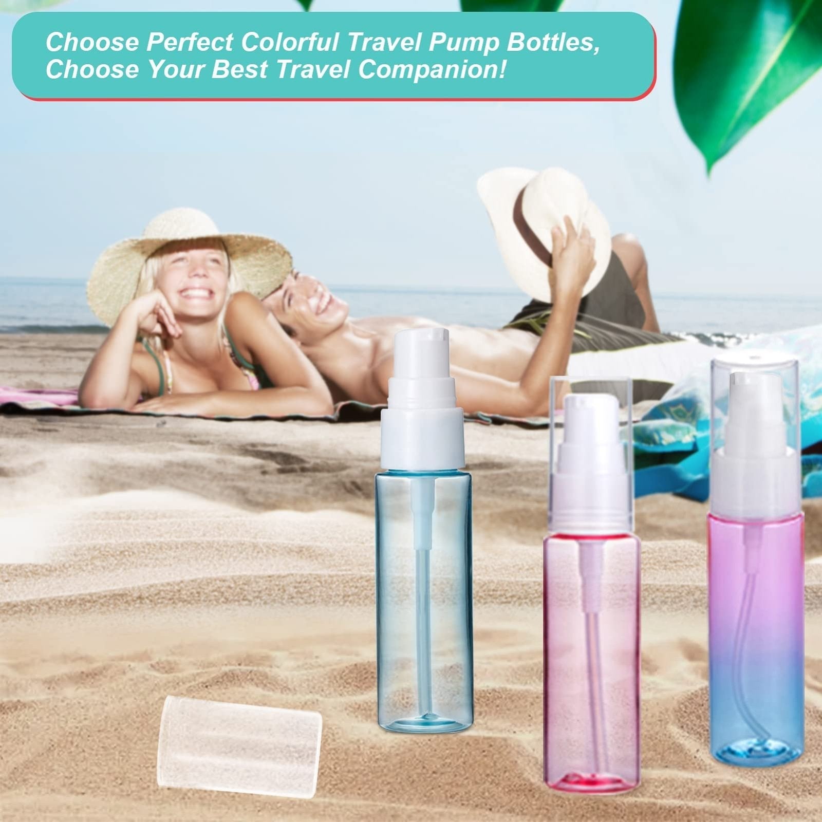 Small Pump Bottles 1 oz Travel Size Leakproof Pump Bottles for Lotion, Shampoo , Essential Oil and Other Toiletries with Bottle Label