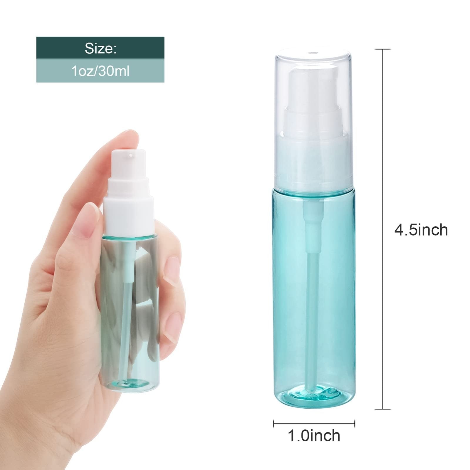 Small Pump Bottles 1 oz Travel Size Leakproof Pump Bottles for Lotion, Shampoo , Essential Oil and Other Toiletries with Bottle Label