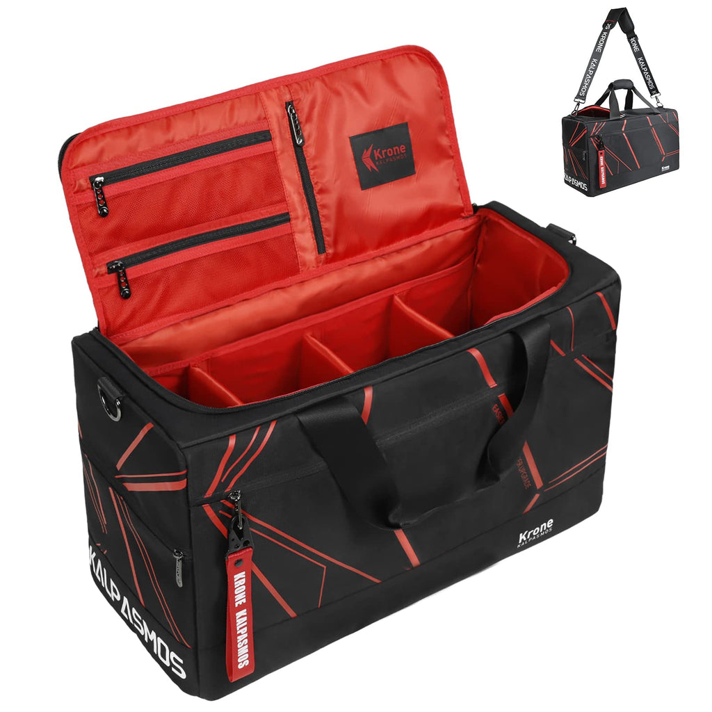 Sneaker Bag for Travel/Sneakerhead gift, A Multi-functional Travel Duffel Bag with 3 Adjustable Dividers, & Shoulder Strap,Made of Nylon, Krone Kalpasmos Signature Edition, Future Red